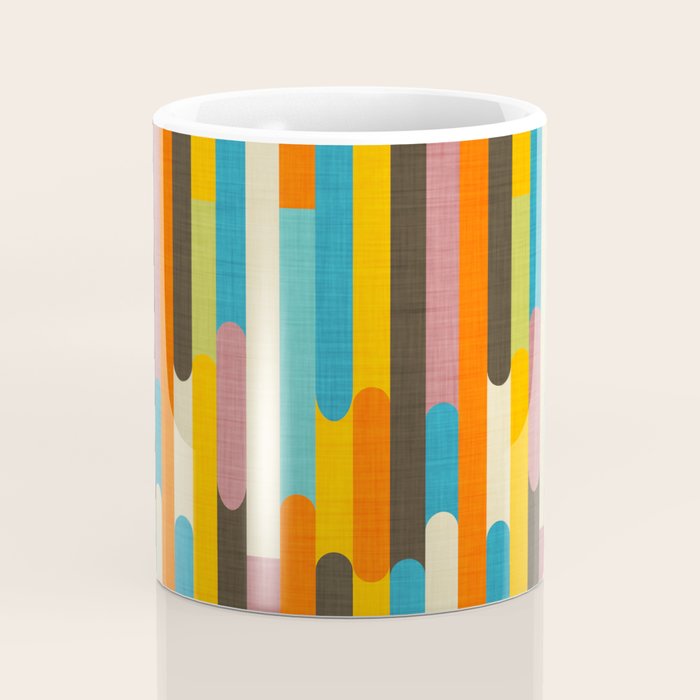Retro Color Block Popsicle Sticks Orange Coffee Mug Gallery Image 4
