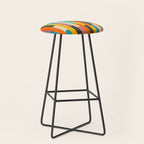 Retro Color Block Popsicle Sticks Orange Stool Gallery Image 1