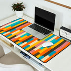 Retro Color Block Popsicle Sticks Orange Desk Mat Gallery Image 2
