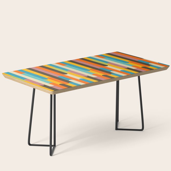 Retro Color Block Popsicle Sticks Orange Coffee Table Gallery Image 1