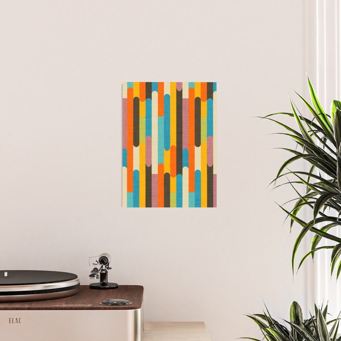 Retro Color Block Popsicle Sticks Orange Poster Gallery Image 2