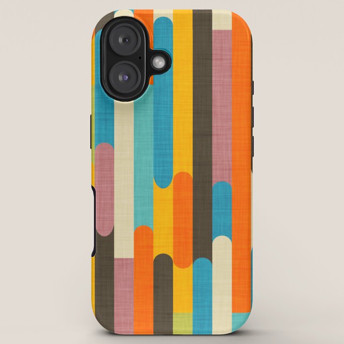 Retro Color Block Popsicle Sticks Orange iPhone Case Gallery Image 5