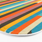 Retro Color Block Popsicle Sticks Orange Bath Mat Gallery Image 3
