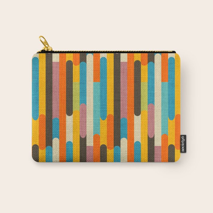 Retro Color Block Popsicle Sticks Orange Carry All Pouch Gallery Image 1