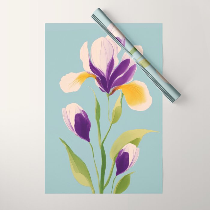 Sun-Kissed Iris Wrapping Paper Gallery Image 1