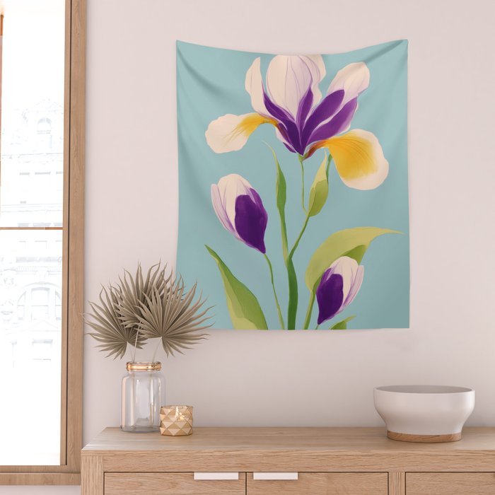 Sun-Kissed Iris Wall Tapestry Gallery Image 2
