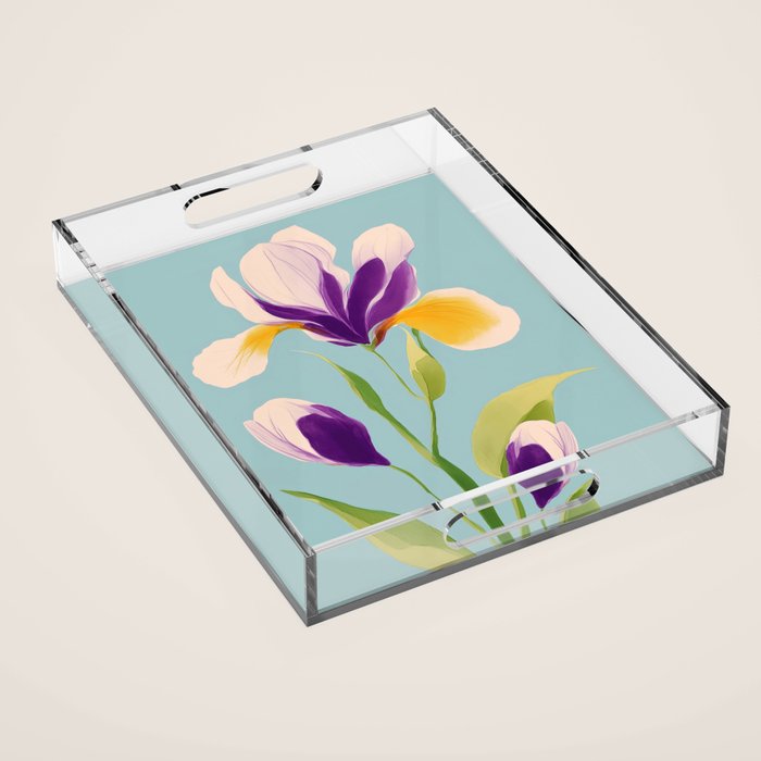 Sun-Kissed Iris Acrylic Tray Gallery Image 1