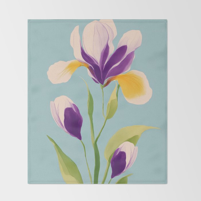 Sun-Kissed Iris Throw Blanket Gallery Image 2