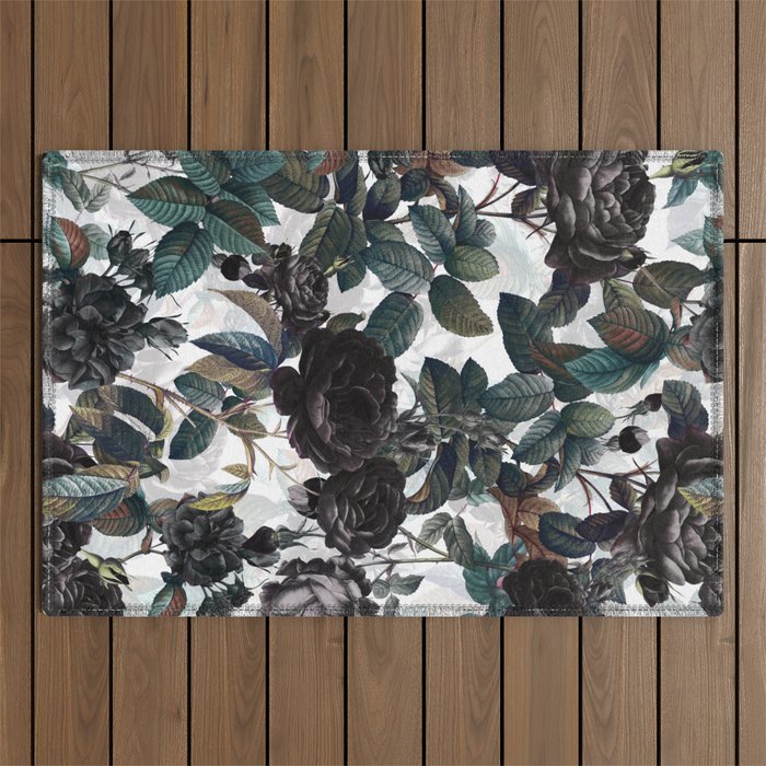 Roses in the Dark Outdoor Rug Gallery Image 1
