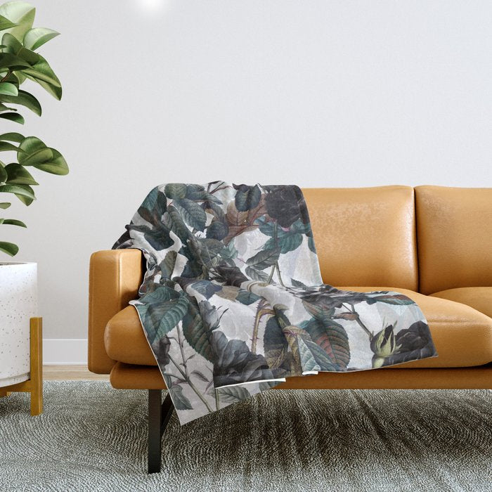 Roses in the Dark Throw Blanket Gallery Image 1