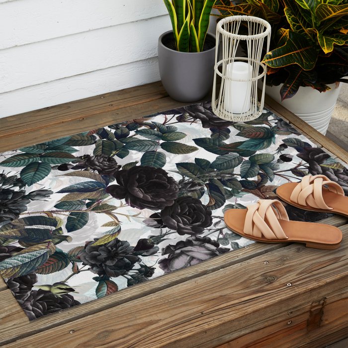 Roses in the Dark Outdoor Rug Gallery Image 2