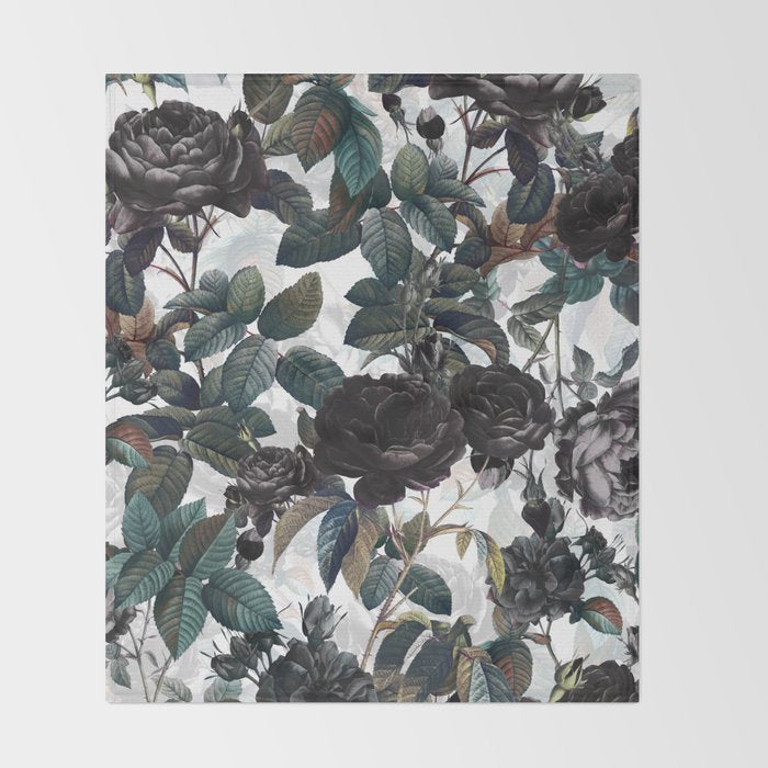 Roses in the Dark Throw Blanket Gallery Image 2