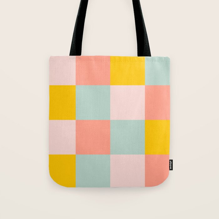 Retro Funky Checks Tote Bag Gallery Image 1
