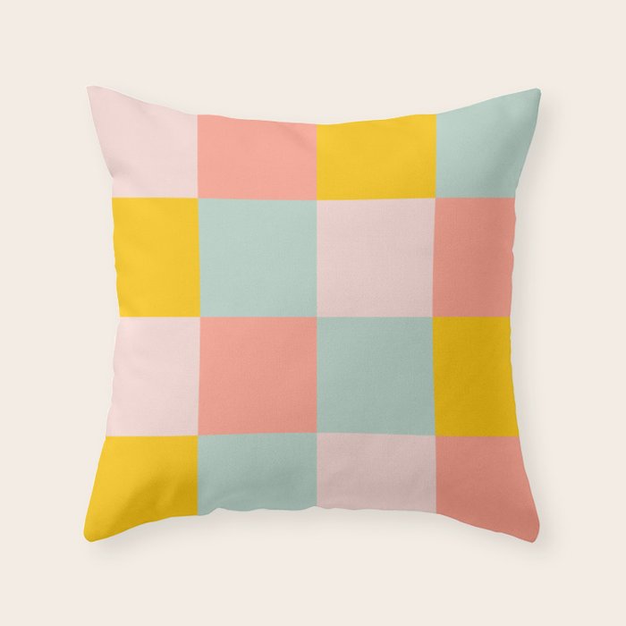 Retro Funky Checks Throw Pillow Gallery Image 6