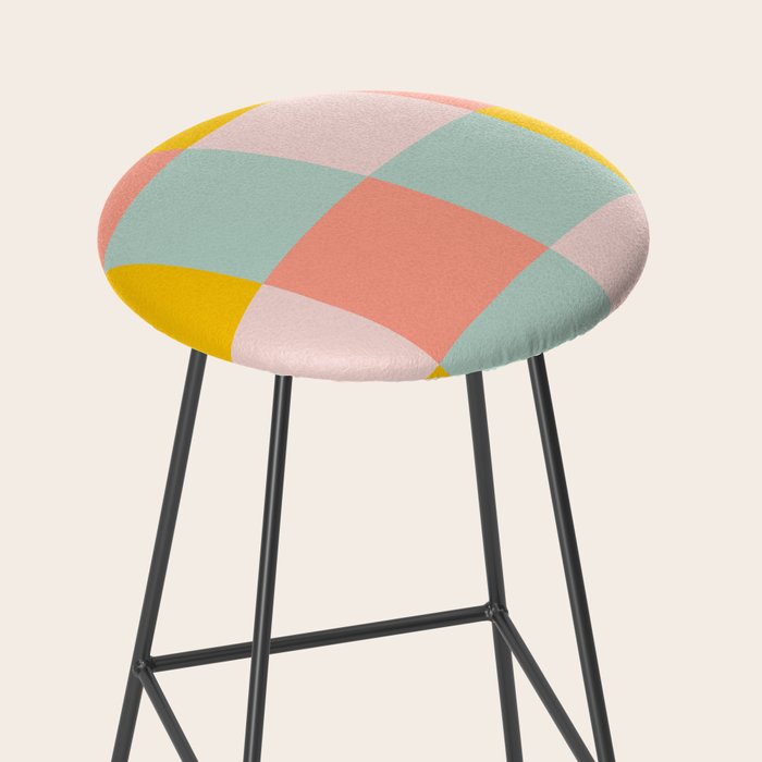 Retro Funky Checks Stool Gallery Image 2