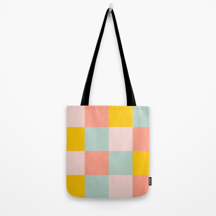 Retro Funky Checks Tote Bag Gallery Image 2