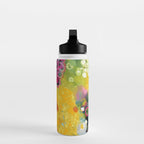 abstract floral art in yellow green and rose magenta colors Water Bottle Gallery Image 3