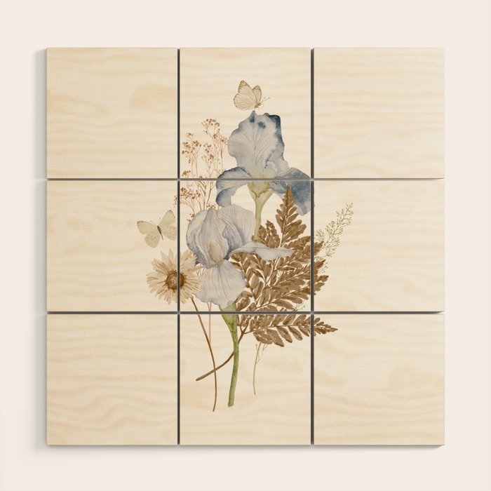 Soft Nature Floral and Butterflies Wood Wall Art Gallery Image 1