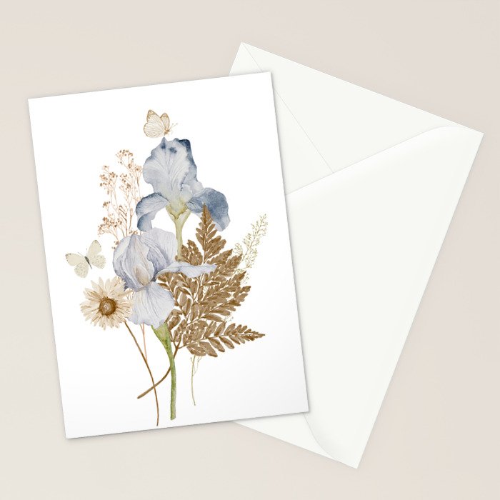 Soft Nature Floral and Butterflies Stationery Card Gallery Image 2