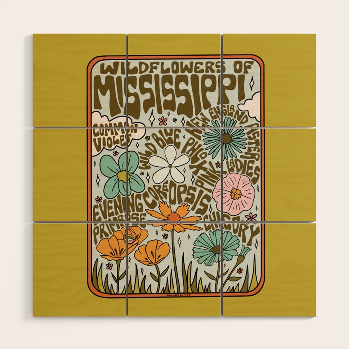 Mississippi Wildflowers Wood Wall Art Gallery Image 1