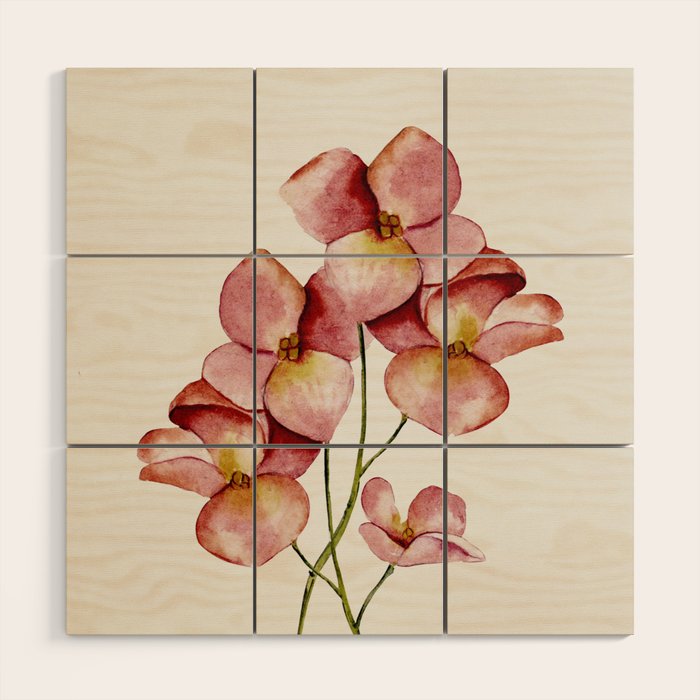 Soft Flowers Wood Wall Art Gallery Image 1