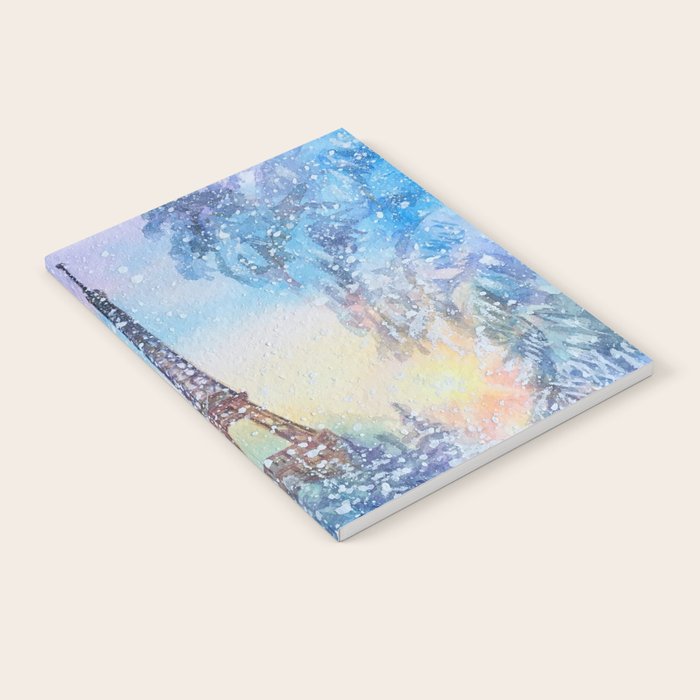 Snowy Parisian Christmas Watercolor Notebook Gallery Image 2
