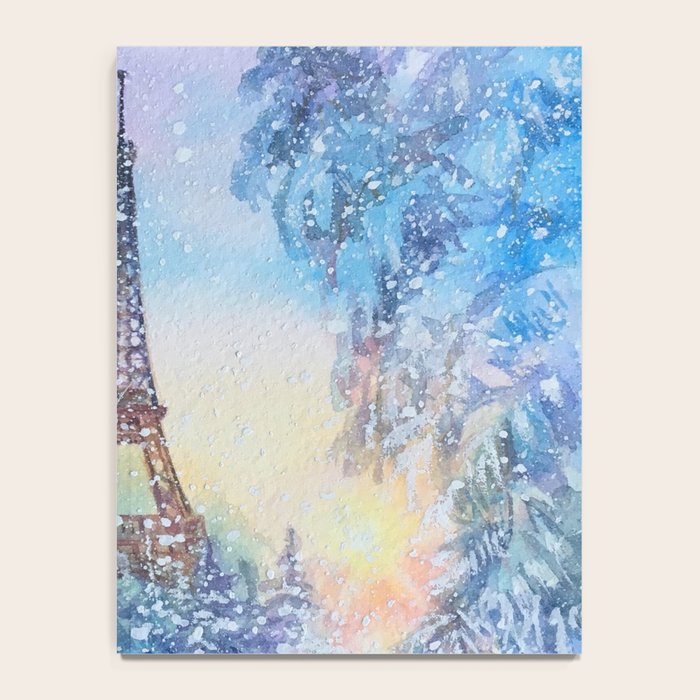 Snowy Parisian Christmas Watercolor Notebook Gallery Image 4