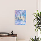 Snowy Parisian Christmas Watercolor Poster Gallery Image 2