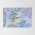 Snowy Parisian Christmas Watercolor Rug Gallery Image 2