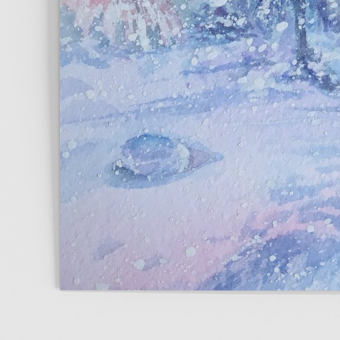 Snowy Parisian Christmas Watercolor Poster Gallery Image 3