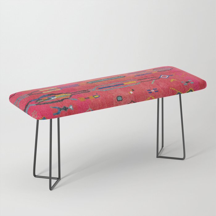 Traditional Moroccan Berber Carpet Arwtork Bench Gallery Image 1