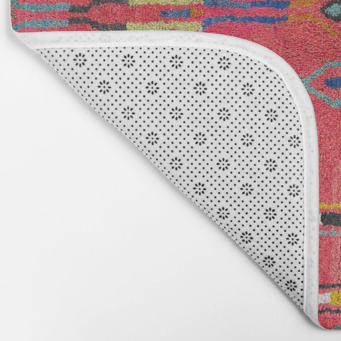 Traditional Moroccan Berber Carpet Arwtork Bath Mat Gallery Image 2