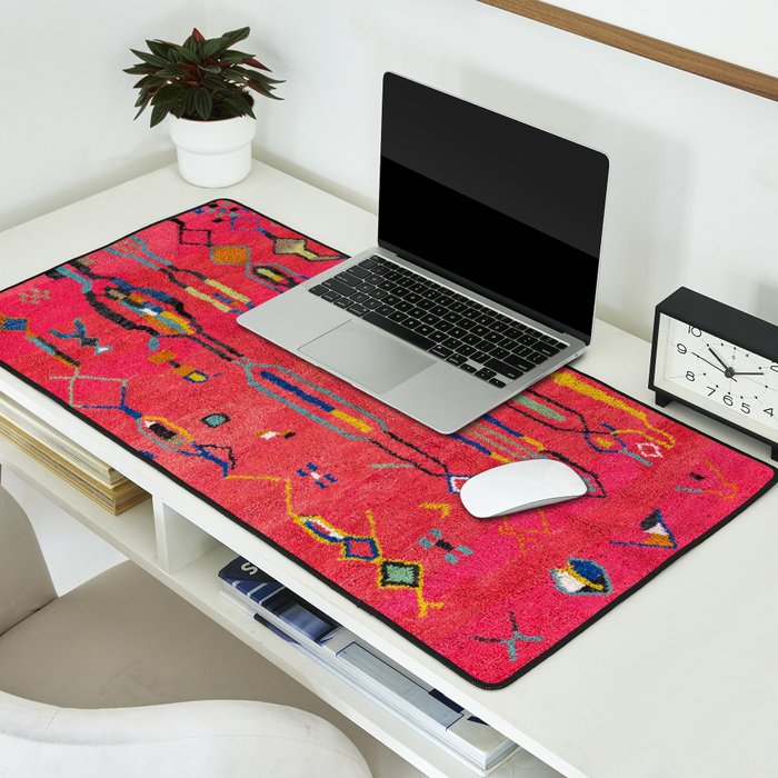 Traditional Moroccan Berber Carpet Arwtork Desk Mat Gallery Image 2