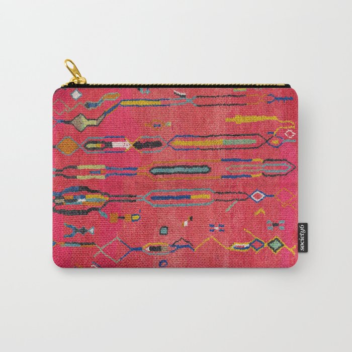 Traditional Moroccan Berber Carpet Arwtork Carry All Pouch Gallery Image 1
