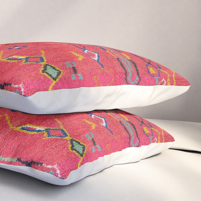 Traditional Moroccan Berber Carpet Arwtork Pillow Sham Gallery Image 3