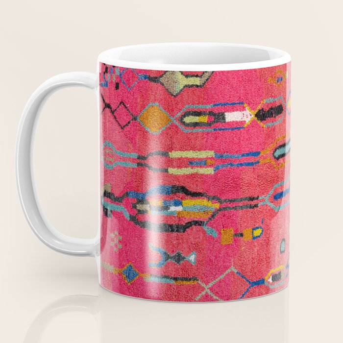 Traditional Moroccan Berber Carpet Arwtork Coffee Mug Gallery Image 3