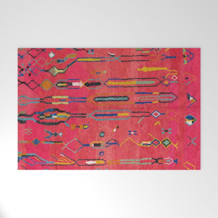 Traditional Moroccan Berber Carpet Arwtork Welcome Mat Gallery Image 1