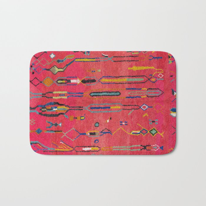 Traditional Moroccan Berber Carpet Arwtork Bath Mat Gallery Image 1