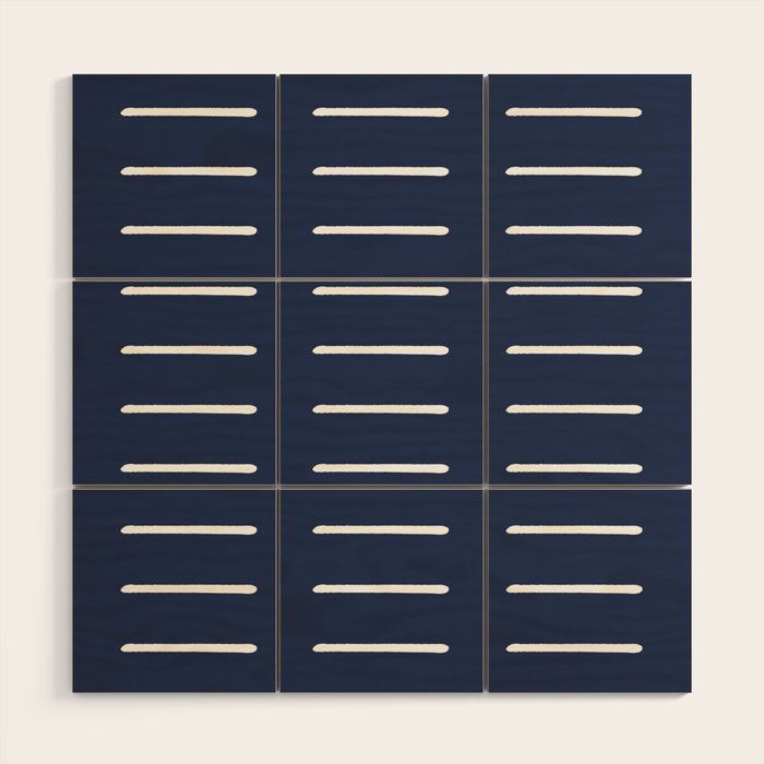 Mudcloth (Navy) Wood Wall Art Gallery Image 1