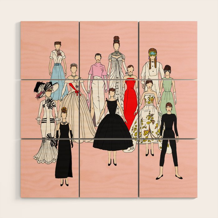 Think Pink Outfits Fashion Audrey Wood Wall Art Gallery Image 1