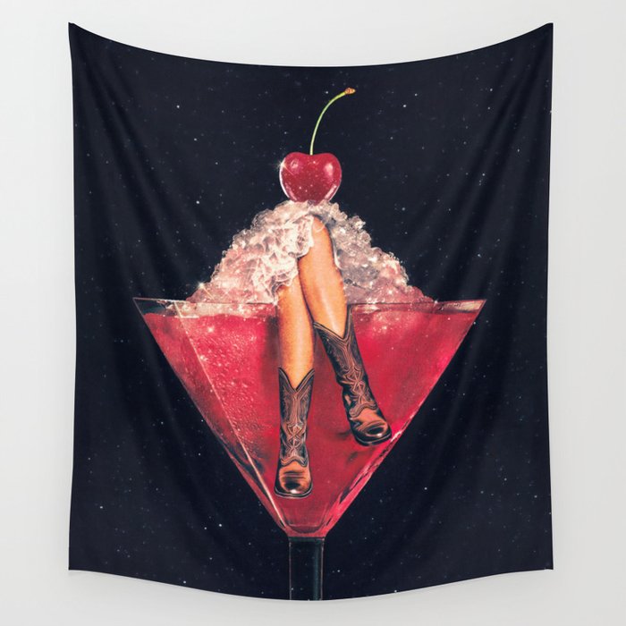Cherry Cowgirl Margarita Wall Tapestry Gallery Image 4