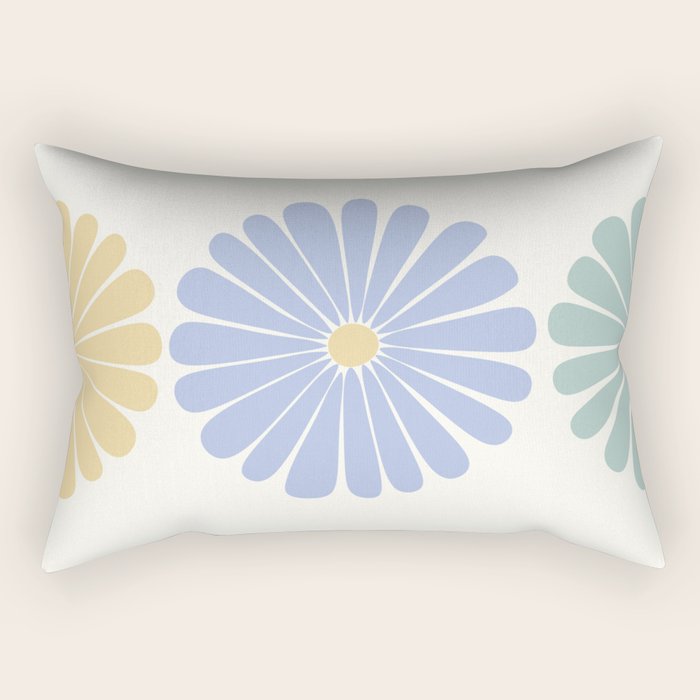 Retro Summer Daisies IV Rectangular Pillow Gallery Image 1