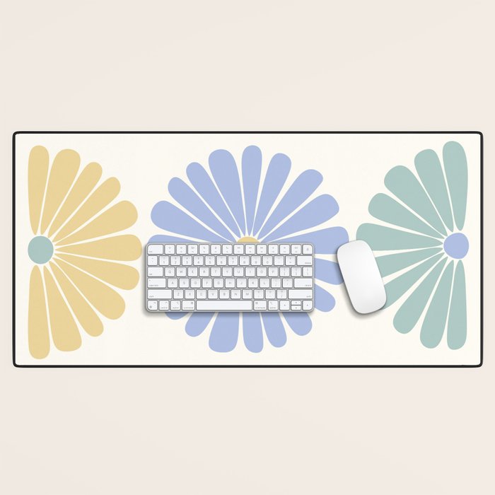 Retro Summer Daisies IV Desk Mat Gallery Image 1