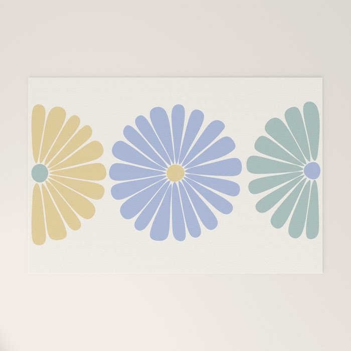 Retro Summer Daisies IV Welcome Mat Gallery Image 1