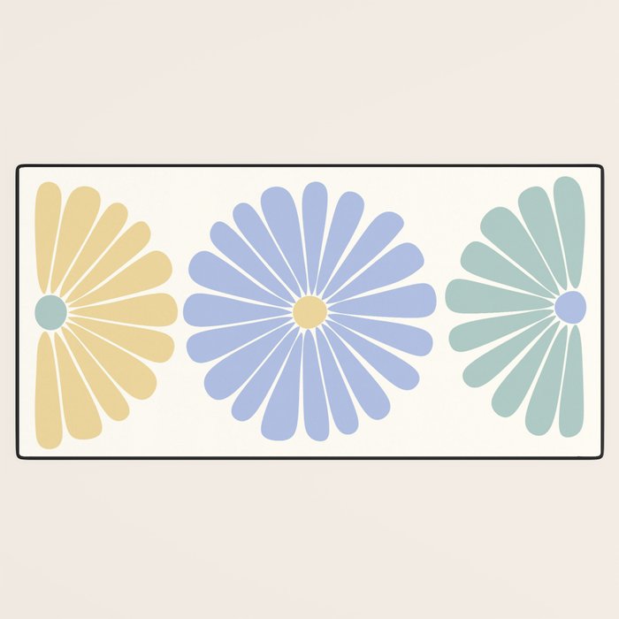 Retro Summer Daisies IV Desk Mat Gallery Image 3