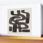 Black Ink Paint Brush Strokes Wiggles Mid Century Modern Wall Mural Gallery Image 2