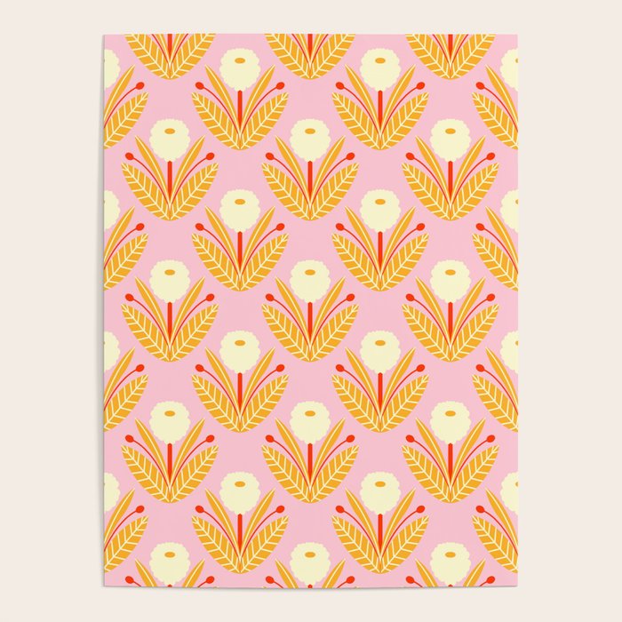 Happy White Dahlias - Pattern Poster Gallery Image 4