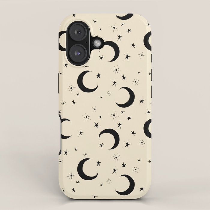 Goodnight Sky - black and cream  iPhone Case Gallery Image 1