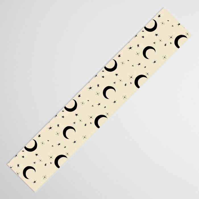 Goodnight Sky - black and cream  Table Runner Gallery Image 3