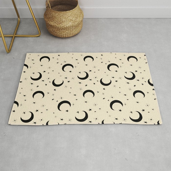 Goodnight Sky - black and cream  Rug Gallery Image 1